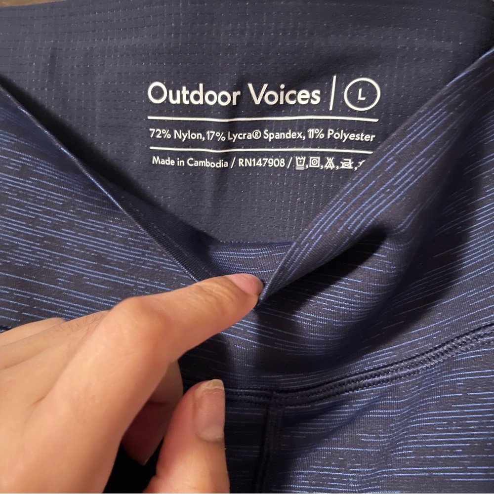 OUTDOOR VOICES TechSweat Kneecap Crop Leggings Baltic Blue - Picture 6 of 6